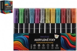 Metaliczne markery akrylowe 12 sztuk do uniwersalnego użytku