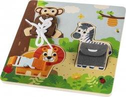 drewniane puzzle montessori safari ze zwierzątkami