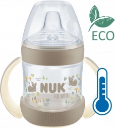 Treningowa butelka dla niemowląt NUK for Nature z kontrolą temperatury 150 ml brązowa (6–18 miesięcy)