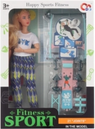 Lalka stawowa z akcesoriami fitness