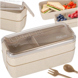 Modułowy lunchbox z przegródkami 750 ml, beżowy