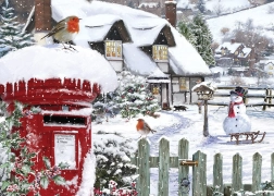 Puzzle rudziki na śniegu 500 elementów