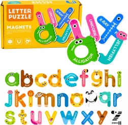 Magnetyczne puzzle – edukacyjne literki alfabetu (26 szt.)