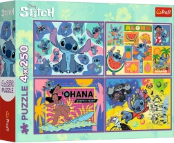Puzzle 4×250 elementów Lilo & Stitch