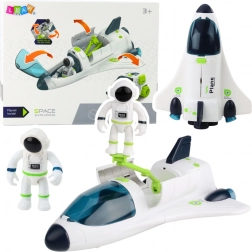 statek kosmiczny z astronautami i pojazdem ze światłami i dźwiękami