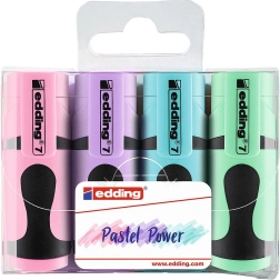 Zakreślacze Edding Mini Pastel, zestaw 4 szt.