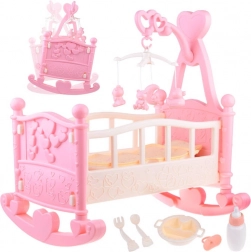 Duża kołyska dla lalek z karuzelą