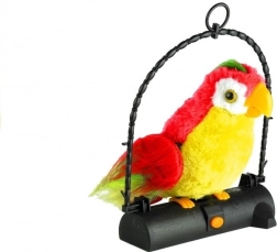 Mówiąca papuga Pleciuga – interaktywna pluszowa zabawka, czerwona