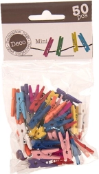 Kolorowe drewniane mini klamerki 2,5 cm (50 szt.)
