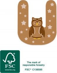 Drewniana litera U mały foot