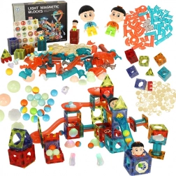 Magnetyczne klocki konstrukcyjne ze świecącym torem kulkowym – 202