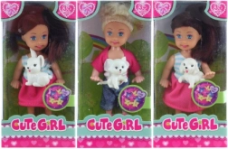 Laleczka ze zwierzątkiem 12 cm