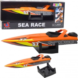 Nakręcana motorówka do wody – pomarańczowa