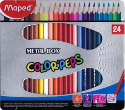 Kredki trójkątne Maped Color'Peps 24 szt. w metalowym pudełku