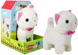 Interaktywny biały kot na baterie