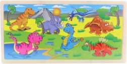 Drewniane puzzle dinozaury 96 elementów