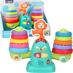 Interaktywna edukacyjna waga dla maluchów z dźwiękami, melodiami i kolorowymi krążkami – Lwiątko