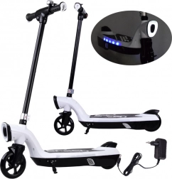 Elektryczna hulajnoga z oświetleniem LED dla dzieci – Biała