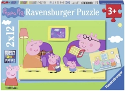 Puzzle dla dzieci Ravensburger Świnka Peppa – 2×12 elementów