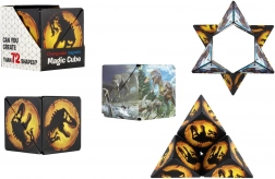 Magnetyczna kostka łamigłówka z dinozaurami, plastik, 6 cm