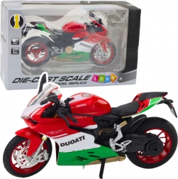 Metalowy sportowy motocykl ze światłami i dźwiękami 1:12