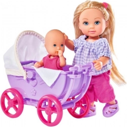Laleczka Evi Love z wózkiem i laleczką