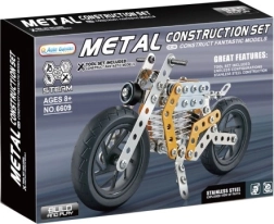 Metalowa konstrukcyjna zabawka motocykl żółty 162 szt.