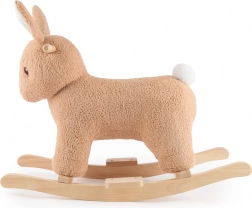 Bieco bujany króliczek Fine z bouclé na drewnianych płozach