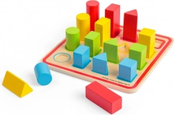 Bigjigs Toys drewniana układanka z kształtami, 16 elementów (25 × 25 cm)