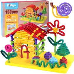 Kreatywne elastyczne klocki makarony, patyczki – 150 elementów