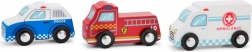 Zestaw drewnianych pojazdów ratunkowych dla dzieci