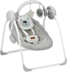 Leżaczek bujany z melodiami MoMi Liss miś różowy