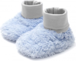 Zimowe miękkie buciki New Baby Nice Bear szaro-niebieskie 0–5 miesięcy