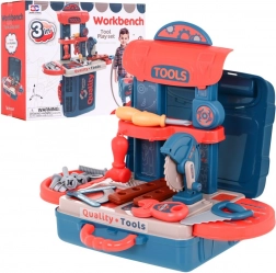 Zestaw narzędzi 3w1 dla dzieci z walizką, stanowiskiem roboczym i stolikiem