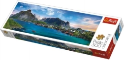 Puzzle 500 elementów panorama – Lofoty, Norwegia