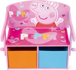 Ławka dziecięca Peppa Pig 3 w 1 (ławka, biurko i pojemnik na zabawki)