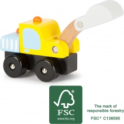 Small Foot Drewniana koparka żółta