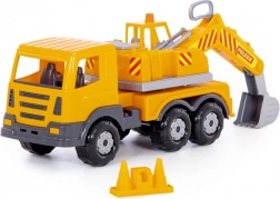 Plastowa koparka Auto Prestíže 43 cm – obrotowe ramię i mechaniczna łyżka