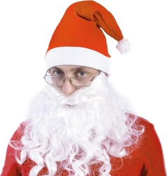 Długa śnieżnobiała broda Świętego Mikołaja na gumce