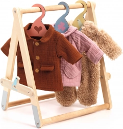 Wieszak z wieszakami na ubrania dla lalki Djeco