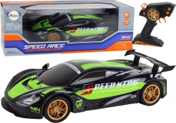 rc samochód sportowy rc 1:10 zielono‑czarny z LED i 2,4 GHz