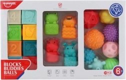 Duży zestaw zabawek sensorycznych dla niemowląt od Huanger