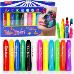 Zestaw do malowania twarzy - 12 kolorowych markerów