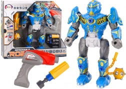 niebieski robot do skręcania z wiertarką, światłami i dźwiękami