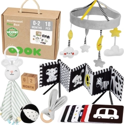 Edukacyjny montessori box 7w1 dla noworodków 0–2 miesiące WOOPIE GREEN