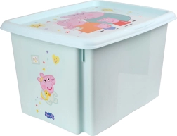 Plastikowy pojemnik do przechowywania z pokrywą Peppa Pig 30 l