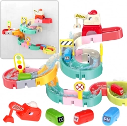 Wodny zestaw toru samochodowego do kąpieli z zjazdami i przyssawkami, 37 elementów