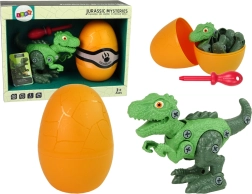 Zestaw Dinozaur Tyranozaur Rex z jajkiem DIY śrubokręt zielony
