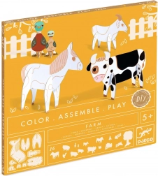 Djeco DIY farma – kreatywny zestaw do kolorowania i składania