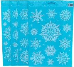 Dekoracyjna folia okienna – płatki śniegu z brokatem 20 × 30 cm (4 warianty)